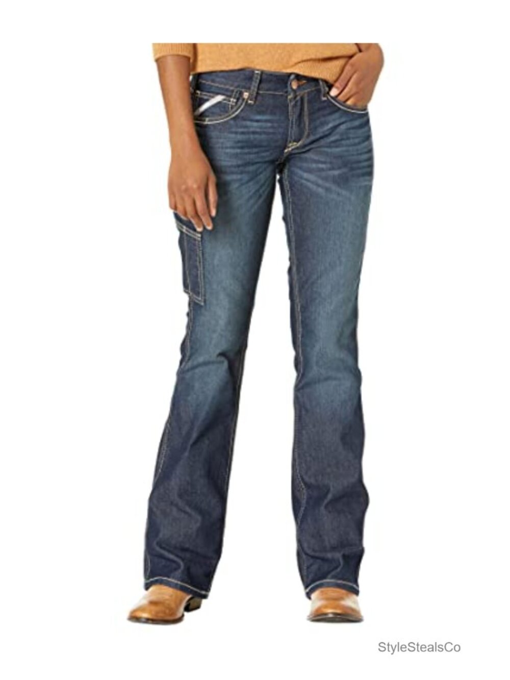 Mid Rise DuraStretch Boot Cut Jeans Stretch Denim Work Outdoor